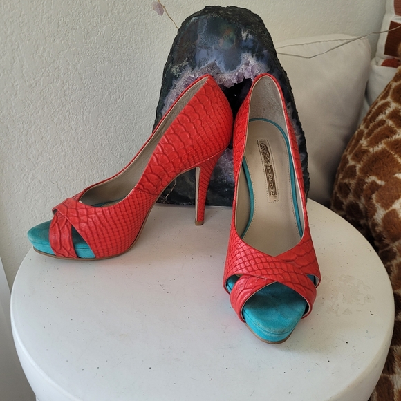 BUFFALO BRAND REAL LEATHER OPEN TOE HIGH HEEL - Picture 4 of 7